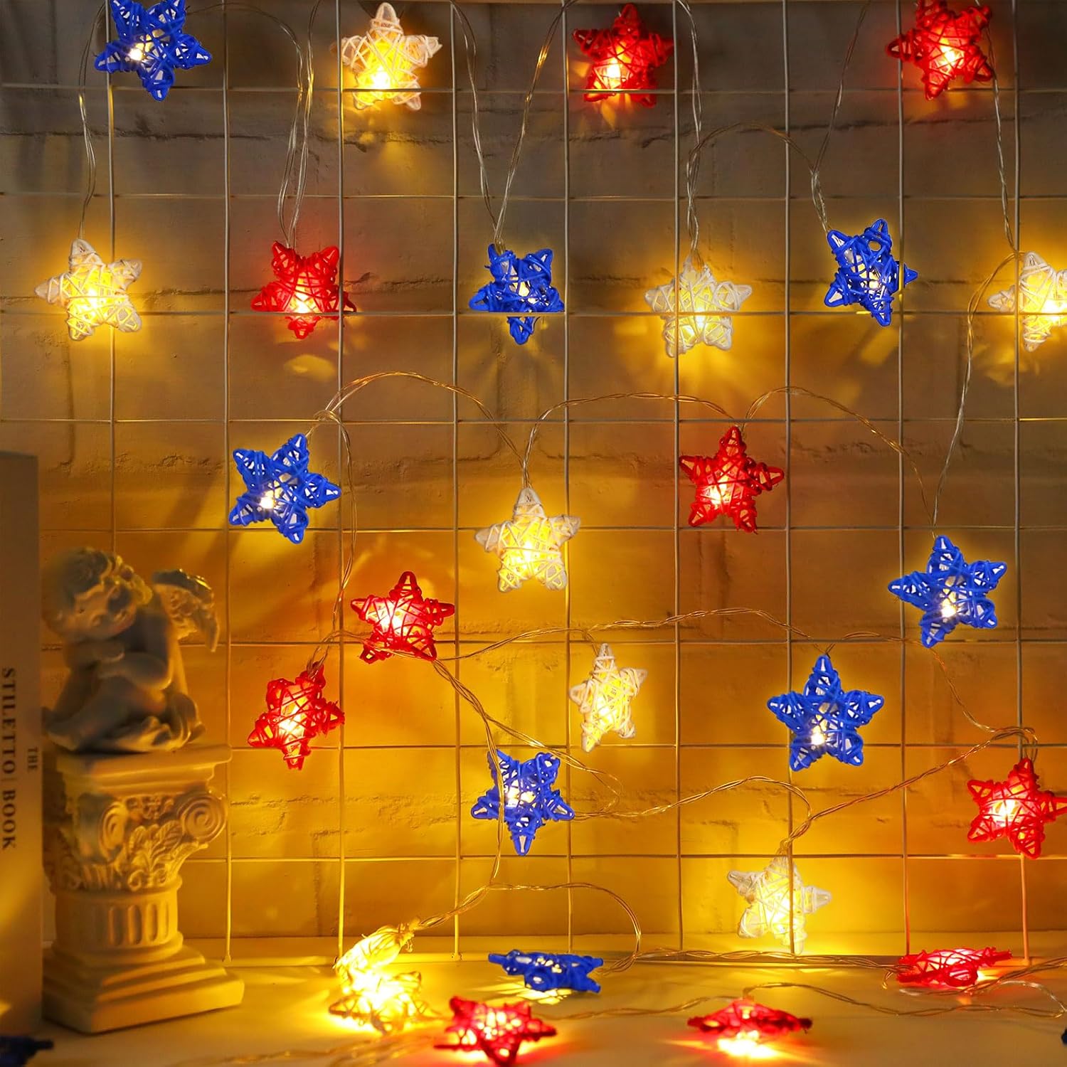 Patriotic LED String Lights – Red White Blue 4th of July Fairy Lights